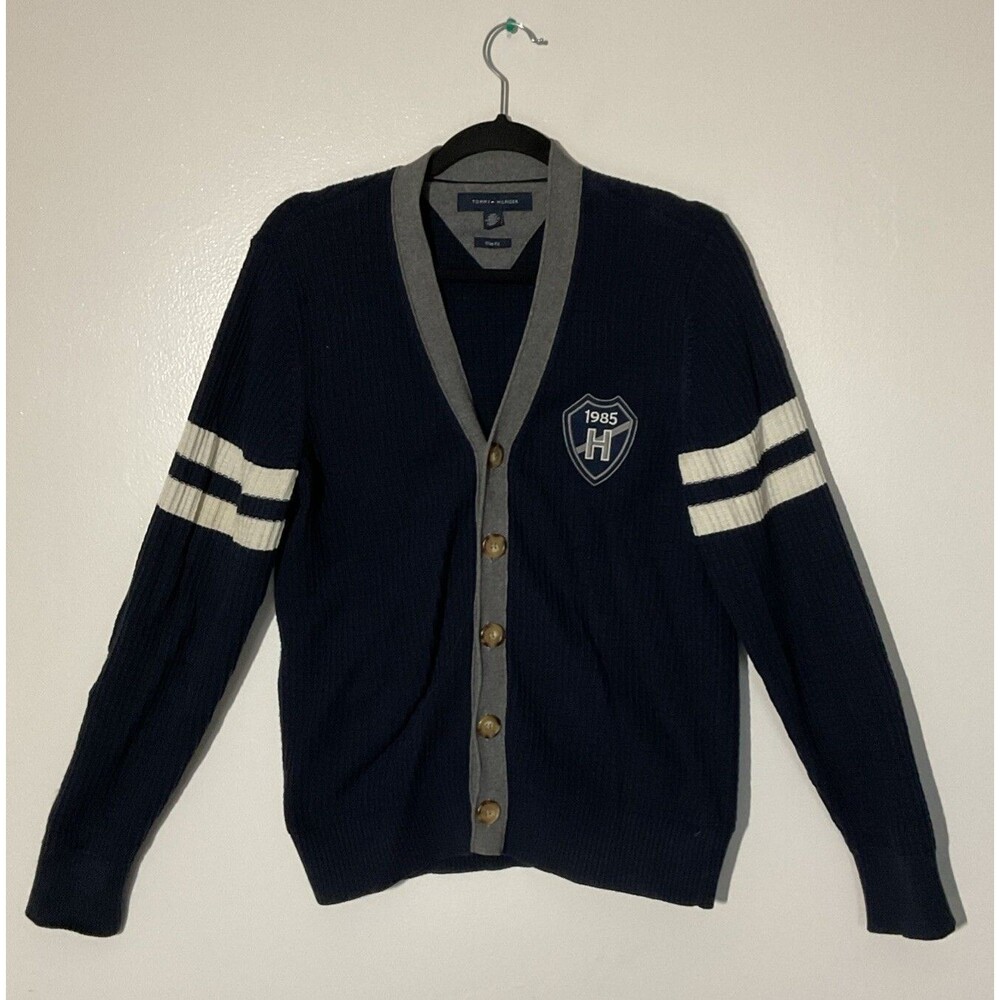 TOMMY HILFIGER | Varsity Cardigan Navy Blue | Size S